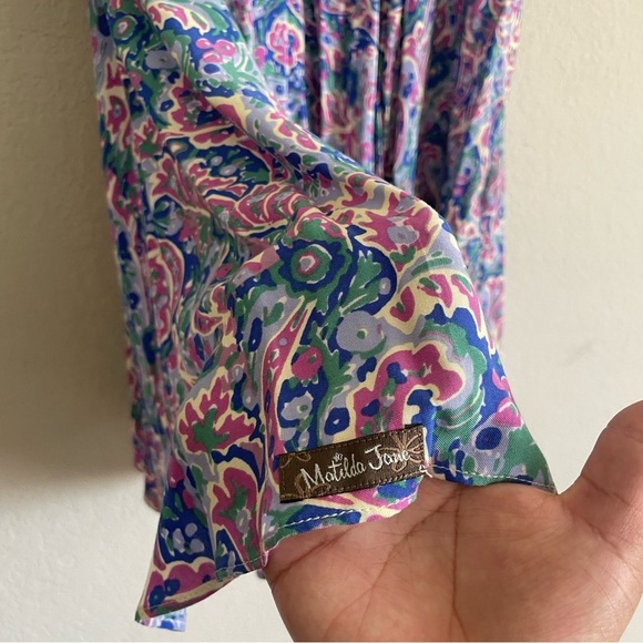 Matilda Jane woman’s paisley flowy top size S feminine colorful flared chic - Picture 9 of 9